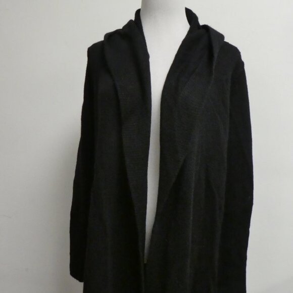 Vince black drape hoodie cardigan alpaca sweater S - Picture 1 of 6